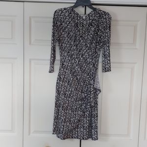 Black & White faux wrap dress size small